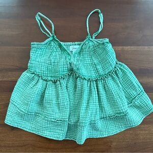 Japna Green boho tank top with flare